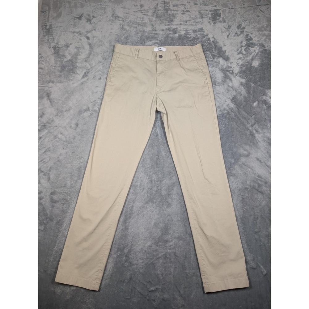 Spoke Sharps Pants Mens 32x30 Beige Slim Tapered Chino Stretch Canvas Casual